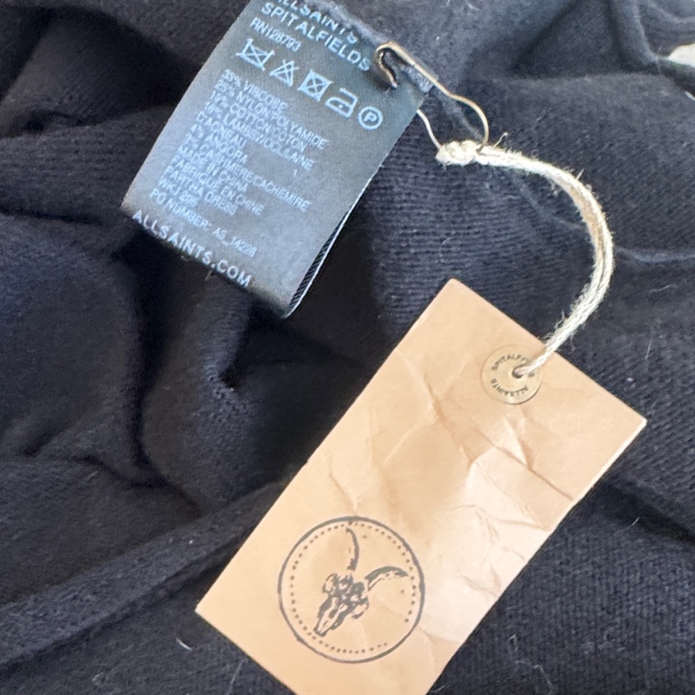 AllSaints Spitalfields Dress Black Sleeveless Women’s Size 14 Authentic Original - Picture 10 of 11